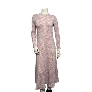 Old Navy Knit Top Womens M Petite Pink Space Dye Excellent Ribbed Long Sleeve